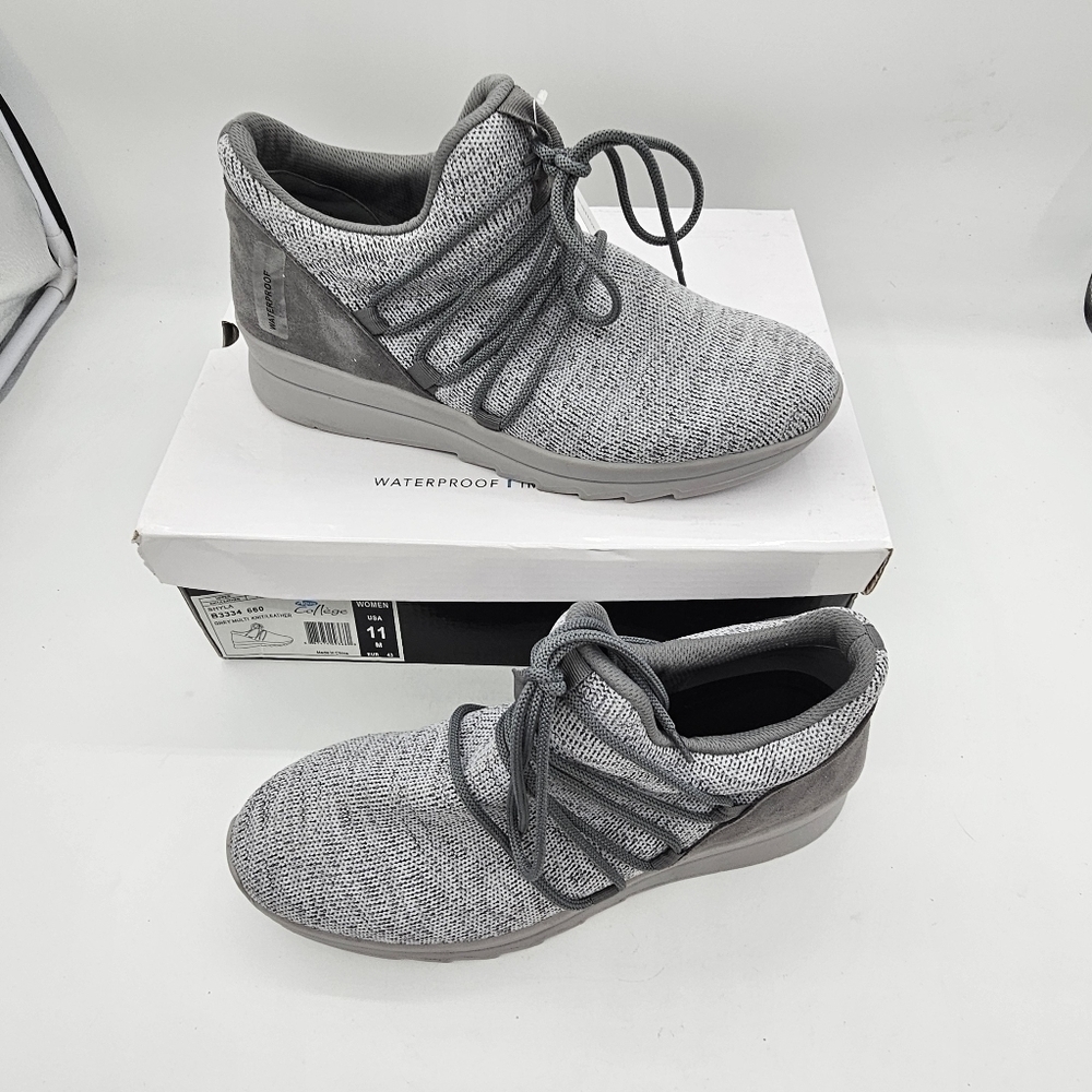 Aqua College Womens Shyla Sneakers Multi Knit Leather Lace Up Waterproof Grey 11 - Picture 7 of 14